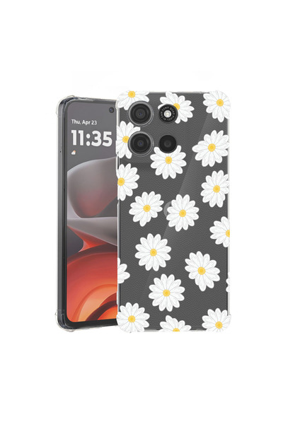 bestcase Husă Antișoc pentru Motorola Moto G77 / G67, Flori Vesele Margarete,...