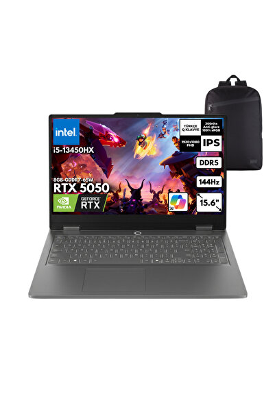 LENOVO LOQ Essential 15IRX1 i5-13450HX 16GB 512GB RTX5050 15.6"FHD W10H +S.Ça...