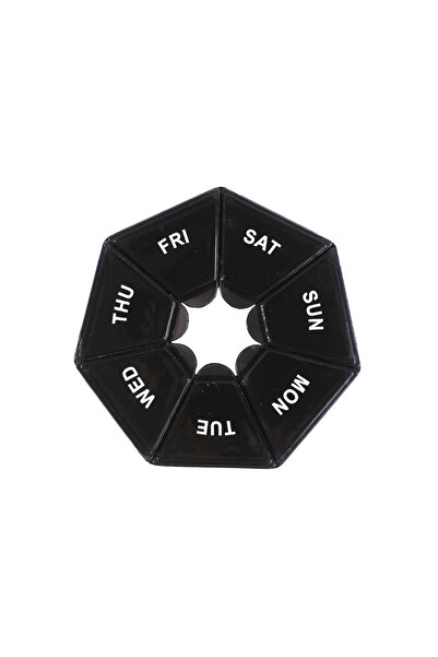 Choice black 7 Compartments Weekly Pill Organizer Portable Plastic Mini 7 Day...