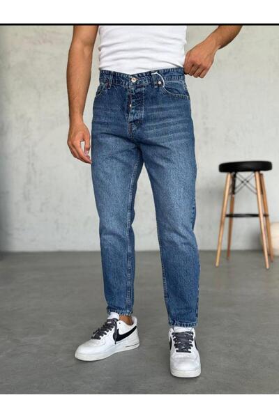 More Black We11 Men's Vintage Blue Boyfriend Jean Pants