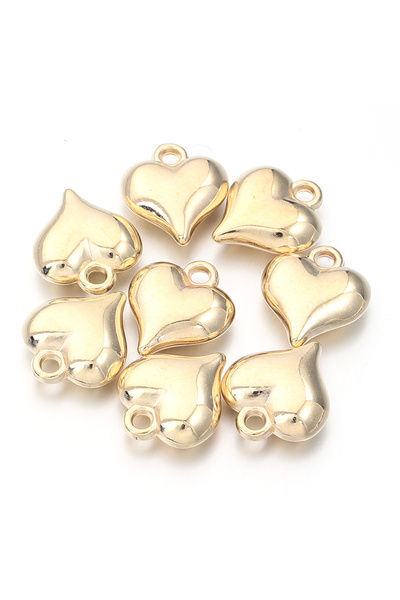 choice2 Kc gold 14x16mm 50pcs/lot CCB Heart Pendant Rhodium KC Gold Color Loo...