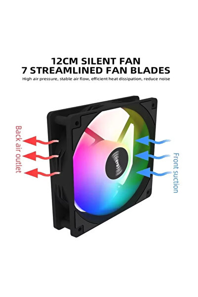 choice2 RGB WHITE BK COOLCIRC P1 CPU Case Fan 120x120x25mm 12V Silent PC Cool...