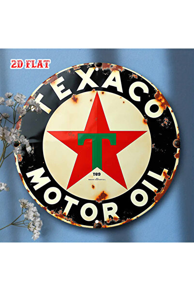Choice 20cm TYA-1057971 Vintage Texaco Logo Metal Wall Sign - Durable 2D Flat...