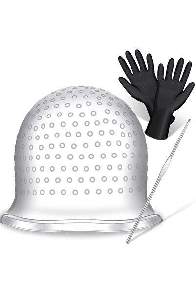 Choice طقم تلوين الشعر 1dye hat1pack gloves، قبعة سيليكون للتسليط الضوئي، قبع...