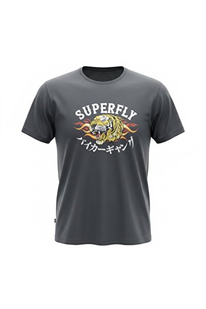 Superfly Erkek T-Shırt SPF2323606 SPF.01 Antrasit-Beyaz-S