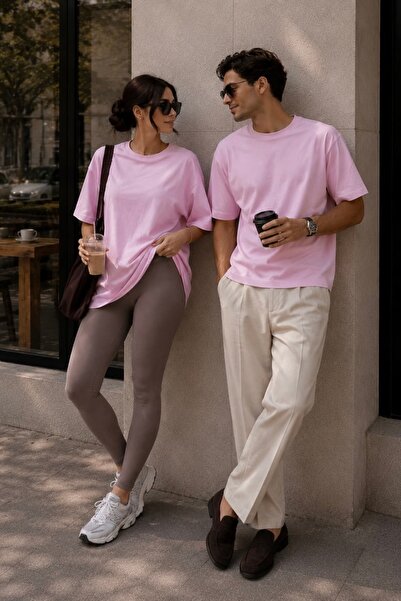 bb butik basic 2 piese Tricou supradimensionat pentru femei și bărbați, 100% ...