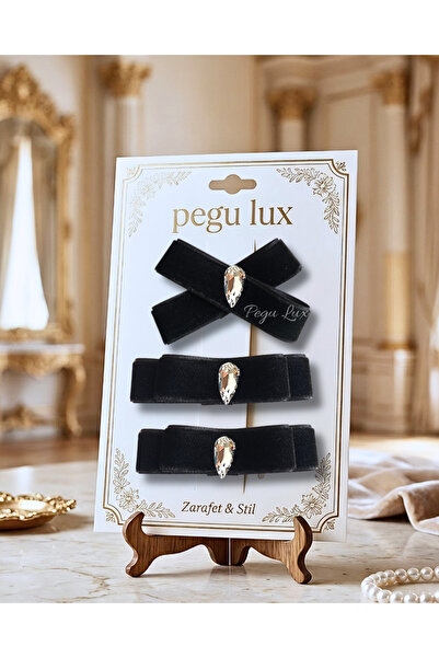 pegu baby collection Set de 3 agrafe de păr din catifea, mici, mini, luxoase,...