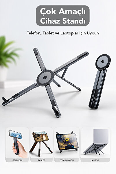 mimtec 360 Dönebilen Cihaz Standı - Çok Amaçlı Katlanabilir Mıknatıslı Telefo...
