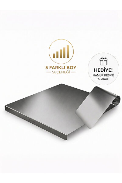 Velgrina Paslanmaz Çelik Kesme Tahtası – Kaymaz, Çizilmez, Hijyenik, Hamur Ke...