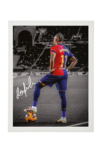 Boomah Accessories Raphinha Barcelona Printed Autograph - Framed Poster 30x40...