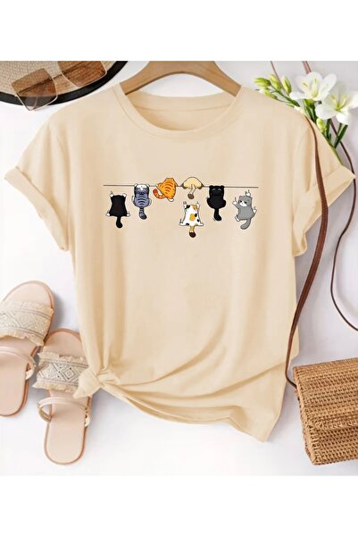 NIGRUM PARDUS New Season Player Mini Cats Printed 100% Cotton Plus Size Women...