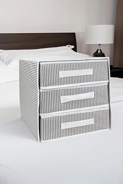 Meleni Home 3-Compartment Organizer - Multi-Purpose Striped 3-Layer Baby Item...