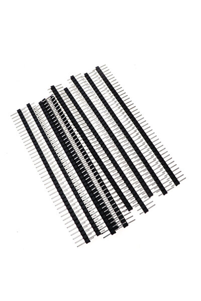 choice2 Male Black 10pcs 40 Pin 1x40 Single Row Male and Female 2.54 Breakabl...