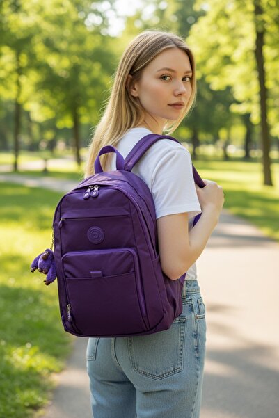 Mox Bags Unisex Krinkıl Su Geçirmez Kumaş Büyük Boy Çok Gözlü Okul ve Seyahat...