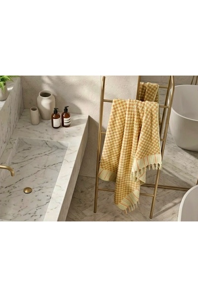 home of buldan 100% Cotton Authentic Chickpea Patterned Soft Bath Towel Black...