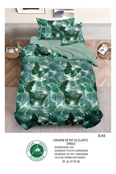 Super Design Finet 4-Piece Duvet Cover Set for Single with Stretchy 140x200 c...