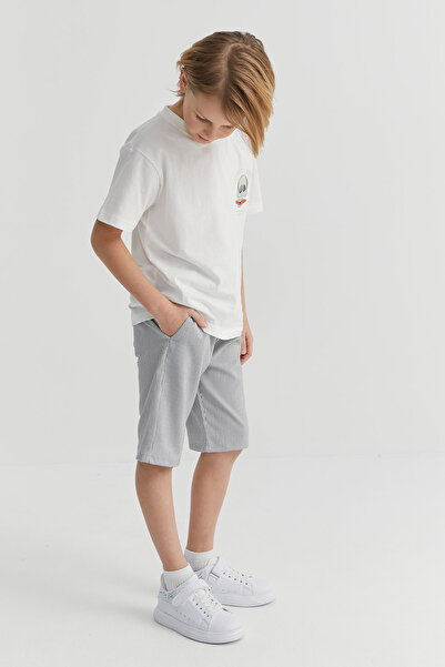 PAULMARK Boy's Patterned Capri Pants with Elastic Waist