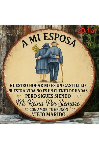 Choice TYA-1046070-20cm Vintage "Mi Esposa" Tin Sign 1PC - Antique Spanish Lo...