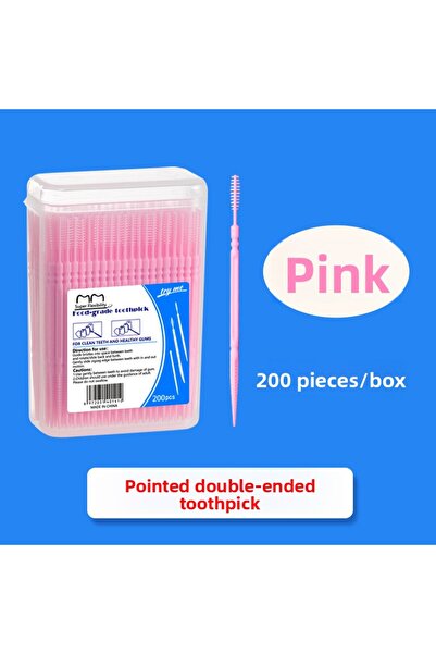 choice2 pink 1 box High-end disposable toothpicks 200pcs ultra-fine portable ...