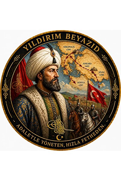 KORDAK Yıldırım Beyazid Peçi - Hükümdar Series Velcro Patch (9.5 cm)