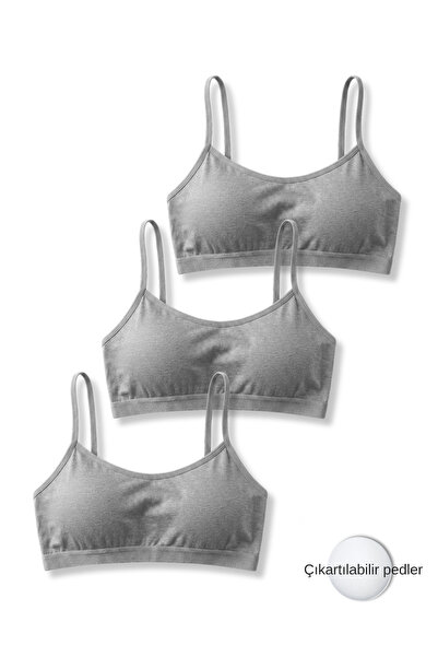 Panfilia 95% Cotton Girls' Lycra Combed Cotton Thin Straps Padded Training Br...