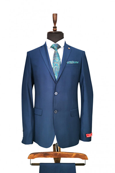 AMONCE Men's Slim Fit Frank blue suit size 0