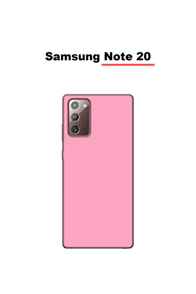 bewn Samsung Galaxy Note 20 Uyumlu Pembe Lansman İçi Kadife Telefon Kılıfı