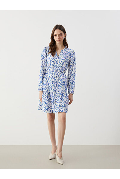 LC Waikiki Leak Collar Patterned Women's Shirt Dress