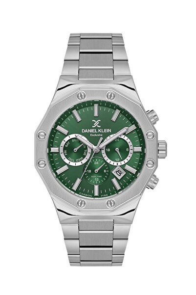 Daniel Klein Dial Green Band Silver Color 43 mm Gift Boxed Internal Indicator...