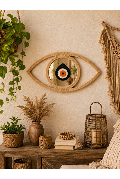 BOHEM By Bohostore Hasır Renk Nazar Göz Duvar Dekoru &Balkon Aynalı Duvar Süsü