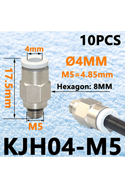 Choice4 KJH04-M5 10PCS Pneumatic Air Duct Mini Quick Connector KJH 3 4 6mm Ou...
