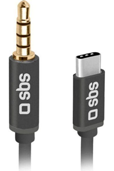 SBS Καλώδιο Ήχου Τύπου C σε Jack 3.5 1μ Μαύρο - (CABLE35TYCK)