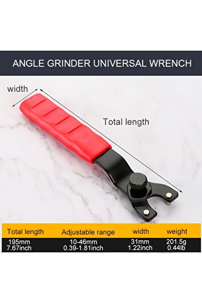 Choice 195mm pin wrench High Carbon Steel Adjustable Wrench for Angle Grinder...