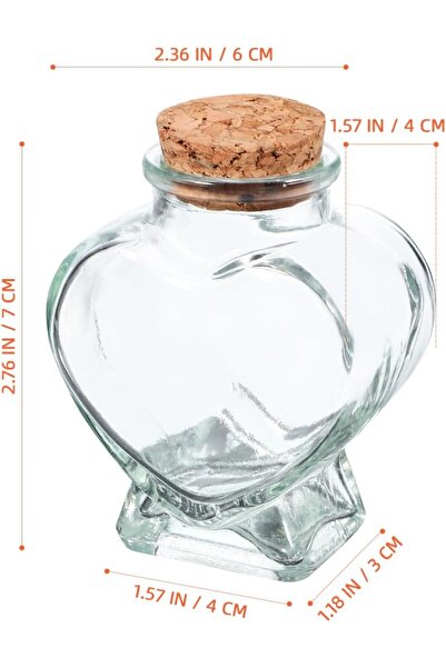 Choice 1PC 1PC Empty Mini Glass Heart Shape Jars with Cork Stoppers Decorativ...