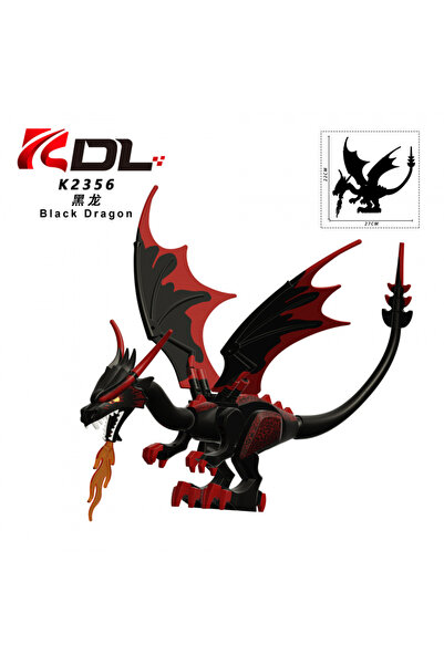 Choice1 K2356 KDL855 Red Dragon and Black Dragon figurine assembly building b...