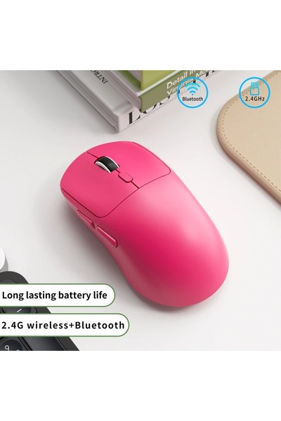 Choice3 ماوس لاسلكي بلوتوث M348 جديد 2026 ثنائي الوضع أحمر اللون خفيف الوزن 6...