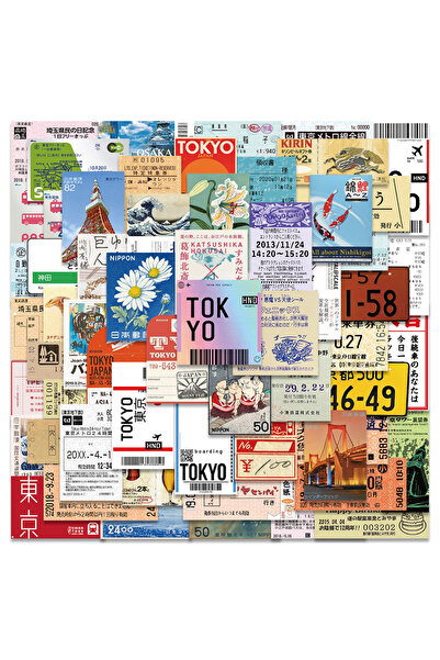 Choice 60PCS 60pcs Tokyo Travel Souvenir Ticket Graffiti Stickers DIY Cartoon...