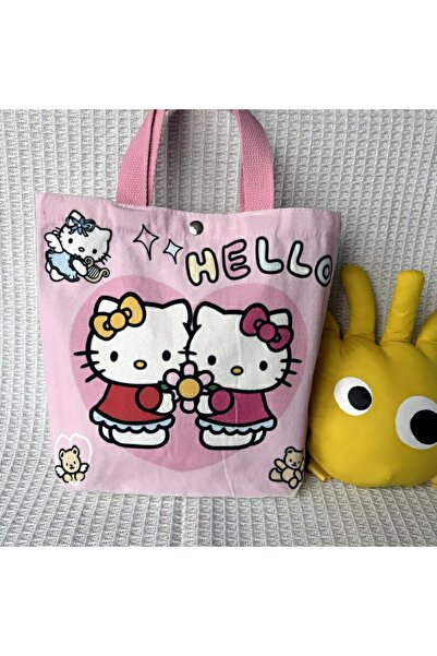 choice2 حقيبة قماشية من D Sanrio Hello Kitty حقيبة يد كرتونية لطيفة على شكل ك...