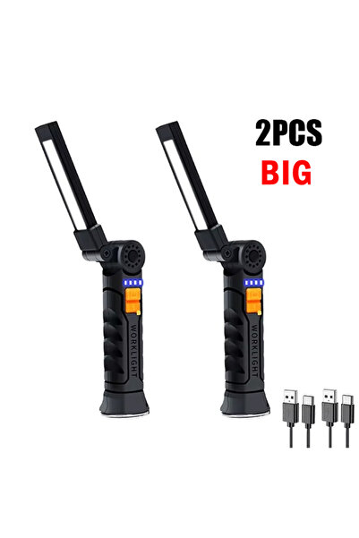 Choice Big-2PCS COB LED Work Light Dimmable Rechargeable LED Flashlight Inspe...