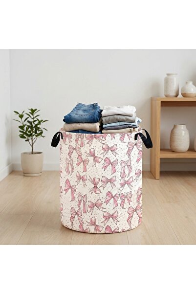 Choice bow Bow tie laundry basket, foldable large capacity canvas storage buc...