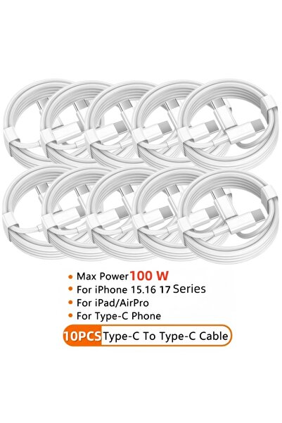 Choice كابل من النوع C إلى النوع C بطول 1 متر، 10 قطع، كابل من النوع C إلى ال...