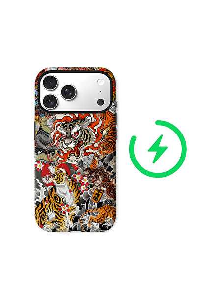 Choice55 FC IPHONE17PROMAX Japanese Tiger & Dragon Collage for Magnetic Phone...