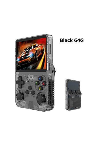 Choice6 64G Black R36S Retro Handheld Game Console Linux System 3.5-inch IPS ...