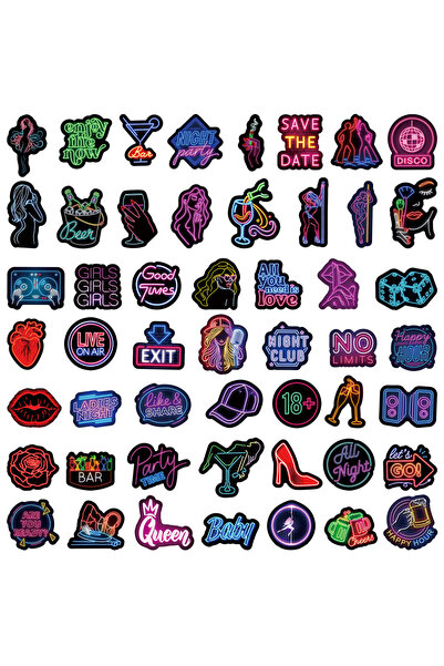 Choice 50PCS 50PCS Neon Light Nightclub Stickers - Waterproof Decor for Car, ...