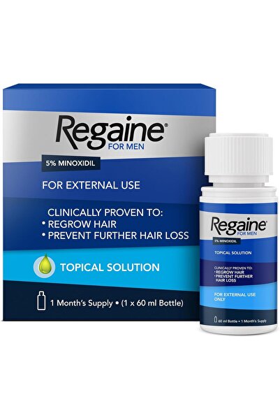 Regaine محلول مينوكسيديل 5٪ للرجال، مثبت سريريًا لتحفيز نمو الشعر، 60 مل