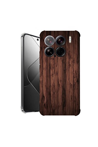 bestcase Калъф за Xiaomi 15, Удароустойчив 1.5ММ, От орехово дърво, Защита на...