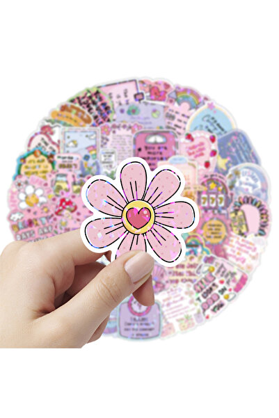 Choice1 50pcs 50/100 Pcs Cute Inspirational Quote Aesthetic Fresh Stickers Re...