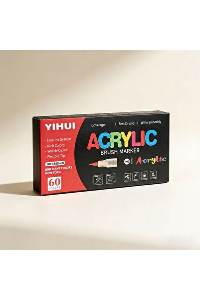Choice3 60 Acrylic Paint Marker Pens 12-60Colors, Brush Tip & Smart Ink Contr...