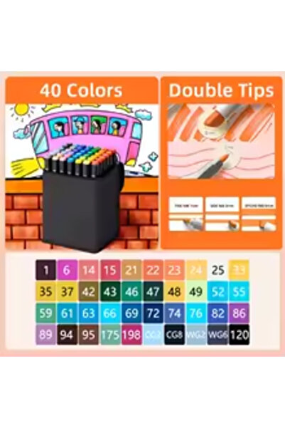 Choice4 40 Art Marker Sets Available in 24/40/60/80/120 and 168-Piece Packs D...