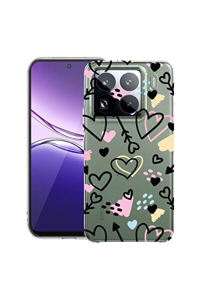 bestcase Διαφανής Λεπτή Θήκη Σιλικόνης Συμβατή με Xiaomi 15 Pro, Σύμβολα Αγάπ...